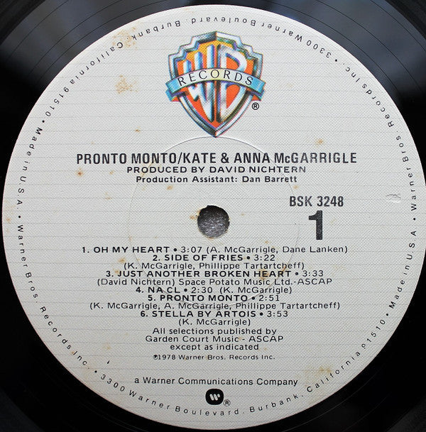 Kate & Anna McGarrigle - Pronto Monto - LP