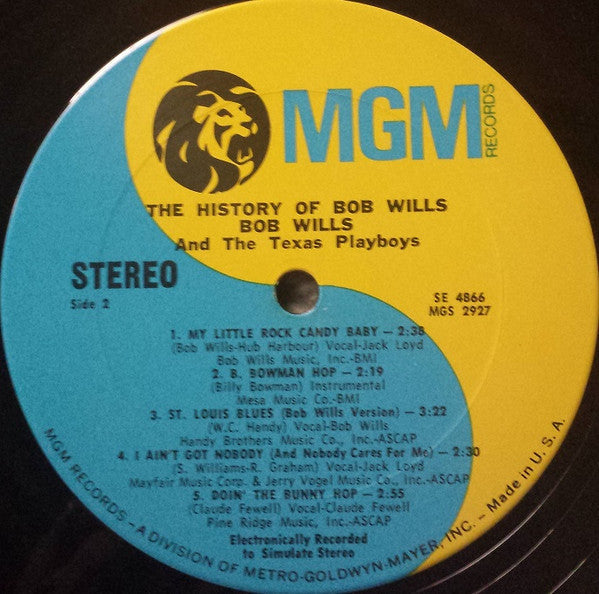 Bob Wills & The Texas Playboys* - The History Of Bob Wills & The Texas Playboys - LP