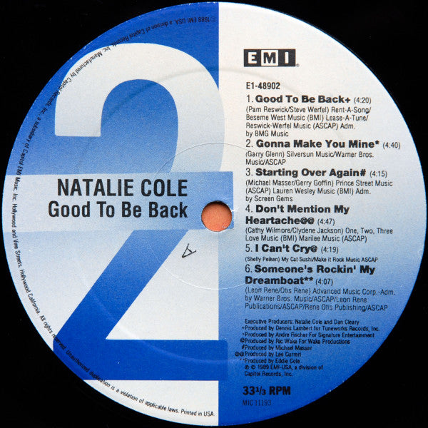 Natalie Cole - Good To Be Back - LP