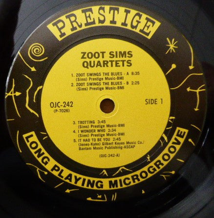 Zoot Sims - Quartets - LP