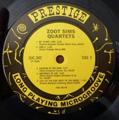 Zoot Sims - Quartets - LP