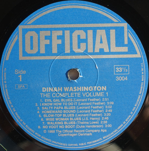 Dinah Washington - The Complete Dinah Washington Vol. 1 (1943-1945) - LP