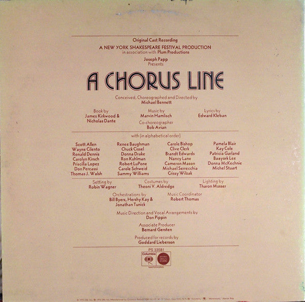 Original Cast* - A Chorus Line - Original Cast Recording - LP