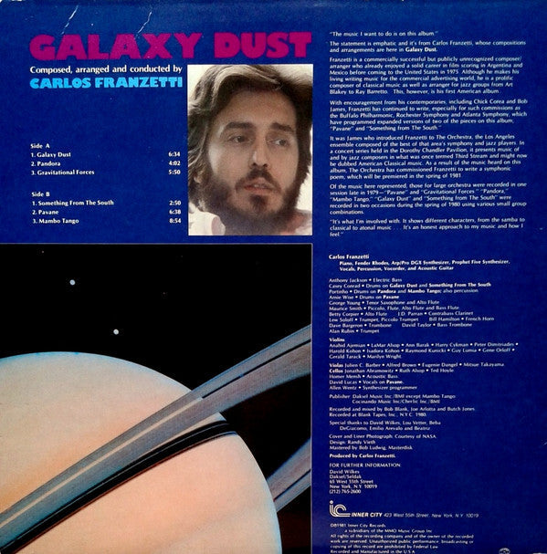 Carlos Franzetti - Galaxy Dust - LP