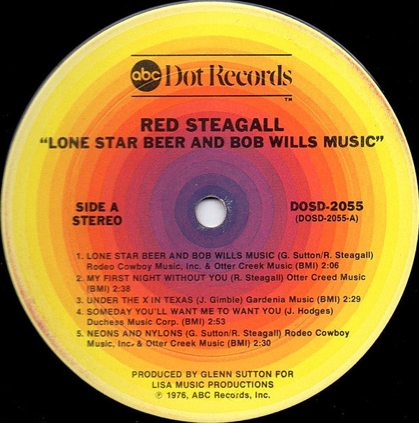 Red Steagall - Lone Star Beer And Bob Wills Music - LP