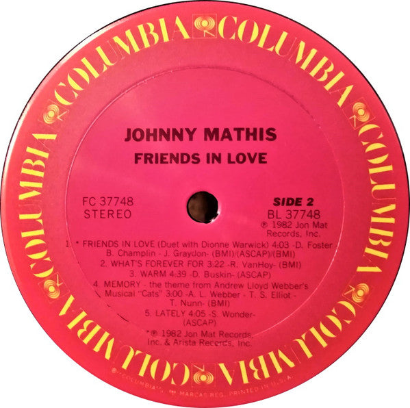 Johnny Mathis - Friends In Love - LP