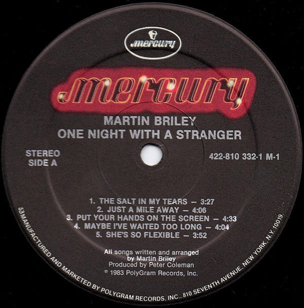 Martin Briley - One Night With A Stranger - LP