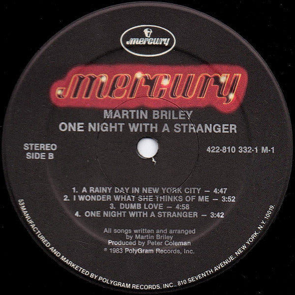 Martin Briley - One Night With A Stranger - LP