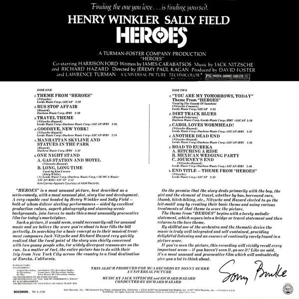 Jack Nitzsche and Richard Hazard - Heroes (Original Music From The Motion Picture Score) - LP