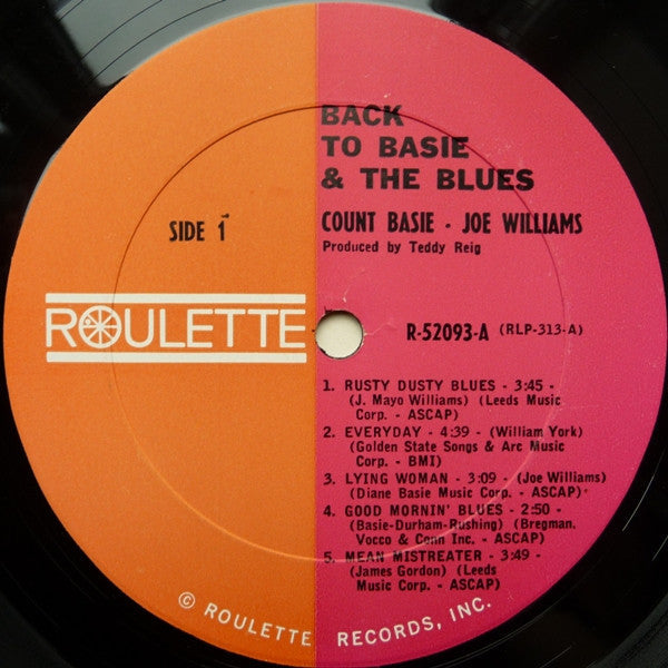 Count Basie & His Orchestra* & Joe Williams - Back To Basie & The Blues - LP