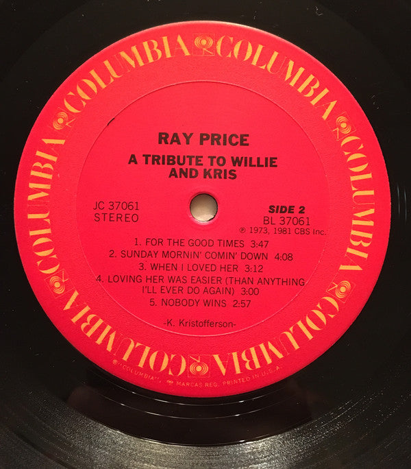 Ray Price - A Tribute To Willie And Kris - LP
