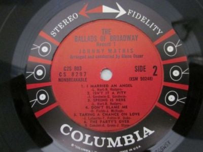 Johnny Mathis - The Rhythms And Ballads Of Broadway - LP
