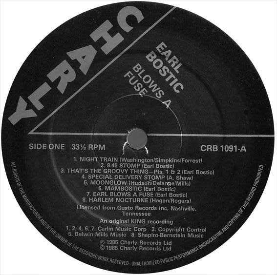 Earl Bostic - Blows A Fuse - LP