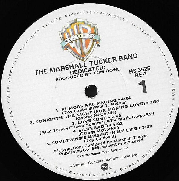 The Marshall Tucker Band - Dedicated - LP
