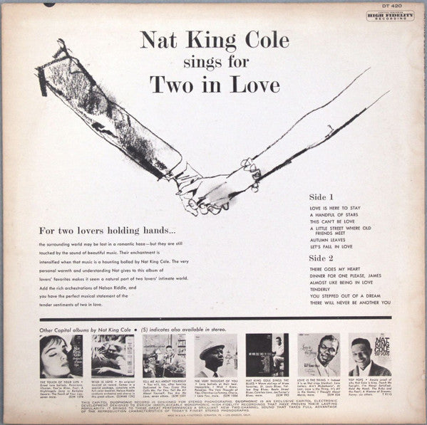 Nat King Cole Orchestra Conducted By Nelson Riddle - Nat King Cole Sings For Two In Love - LP