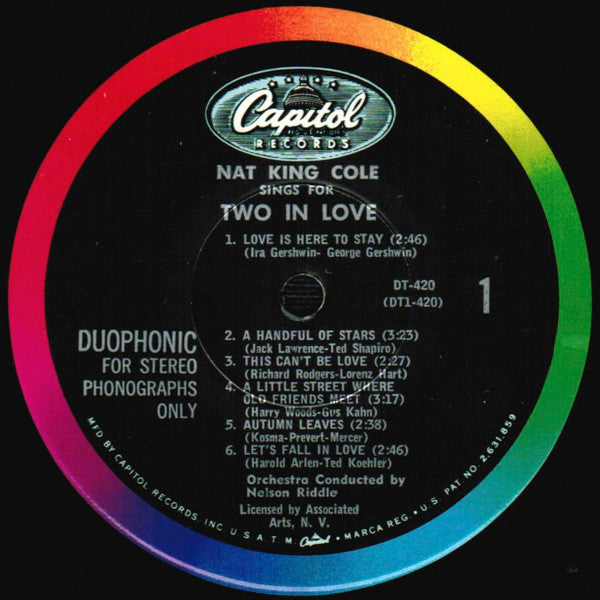 Nat King Cole Orchestra Conducted By Nelson Riddle - Nat King Cole Sings For Two In Love - LP
