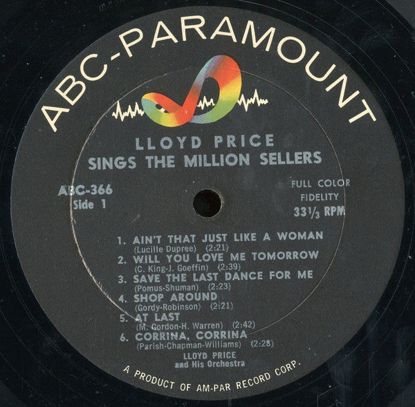 Lloyd Price And His Orchestra - Lloyd Price Sings The Million Sellers - LP
