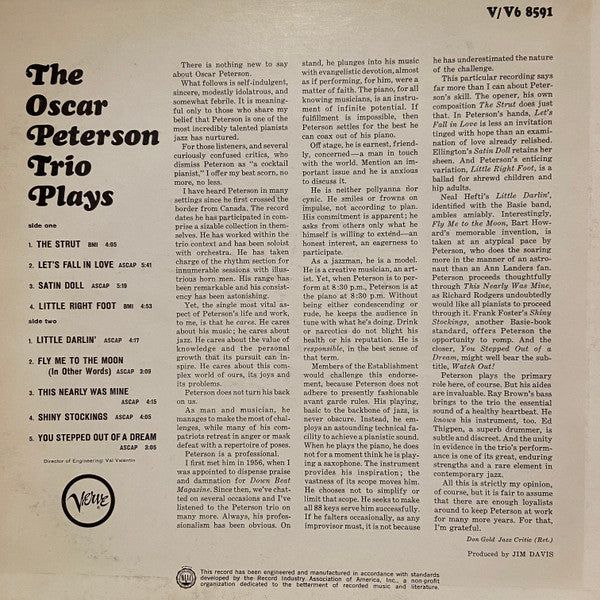 The Oscar Peterson Trio - The Oscar Peterson Trio Plays - LP
