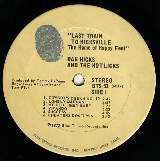 Dan Hicks And The Hot Licks* - Last Train To Hicksville...The Home Of Happy Feet - LP