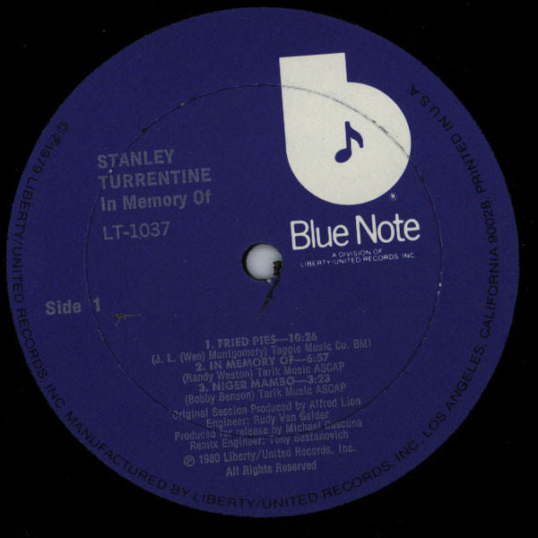 Stanley Turrentine - In Memory Of - LP