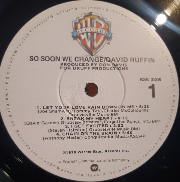 David Ruffin - So Soon We Change - LP