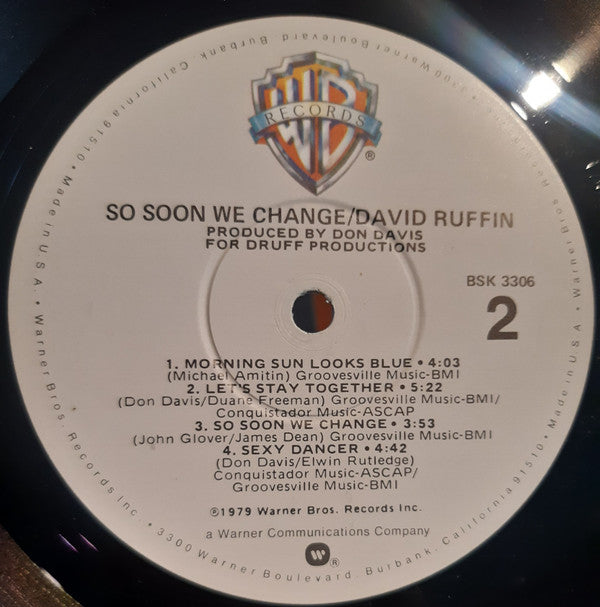 David Ruffin - So Soon We Change - LP