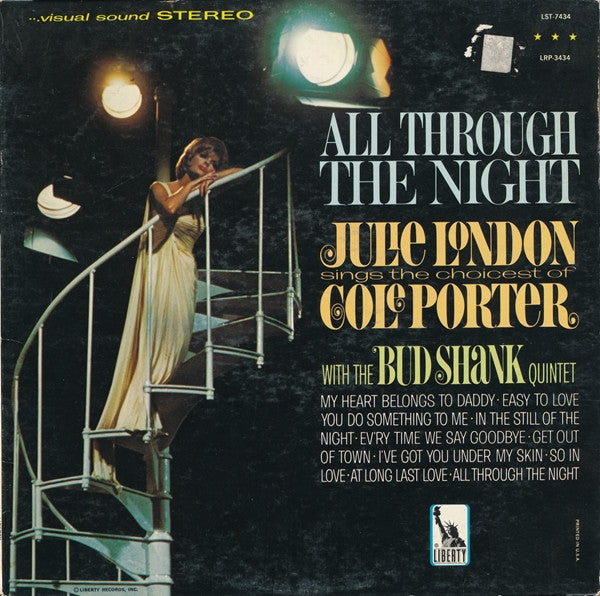 Julie London With The Bud Shank Quintet - All Through The Night (Julie London Sings The Choicest Of Cole Porter) - LP