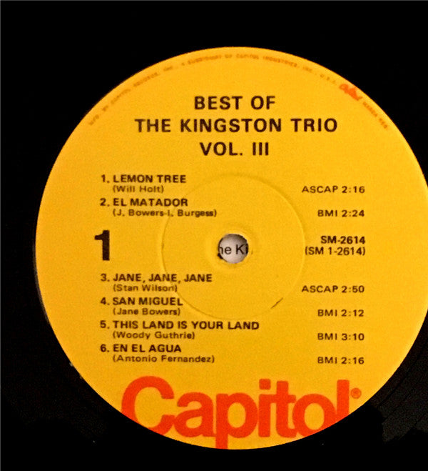 The Kingston Trio* - Best Of The Kingston Trio, Vol. III - LP