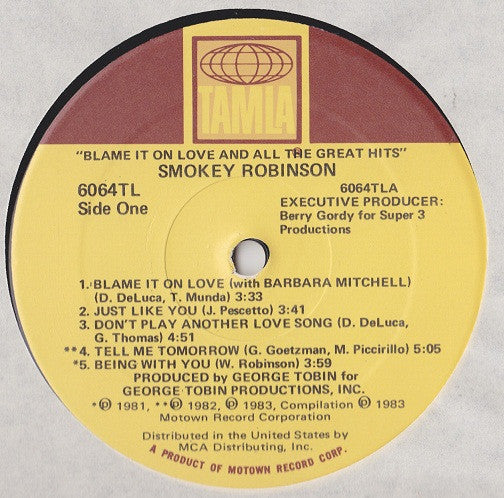 Smokey Robinson - Blame It On Love & All The Great Hits - LP