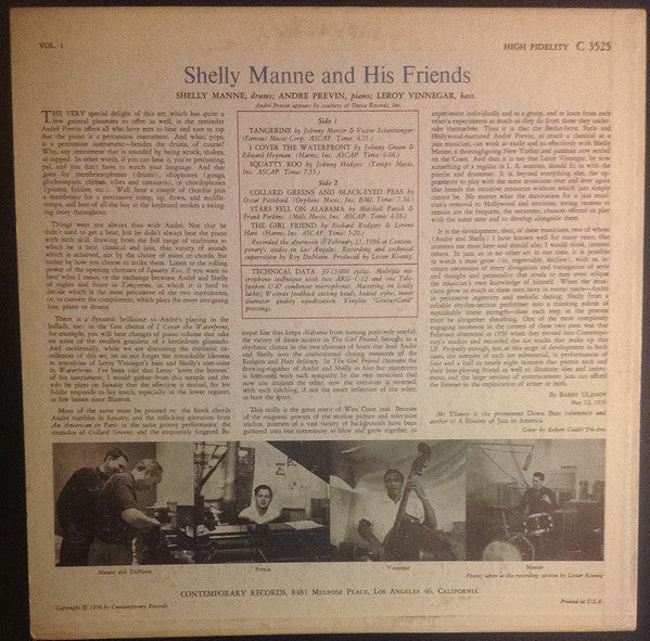 Shelly Manne & His Friends - Shelly Manne & His Friends Vol. 1 - LP