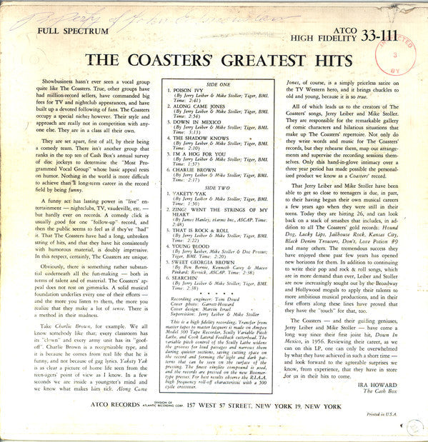 The Coasters - The Coasters' Greatest Hits - LP