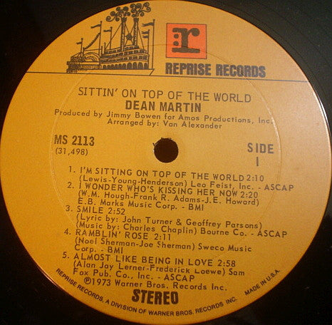 Dean Martin - Sittin' On Top Of The World - LP
