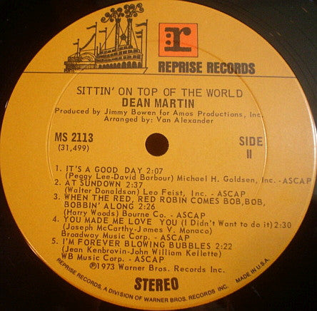 Dean Martin - Sittin' On Top Of The World - LP