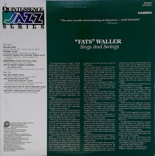 "Fats" Waller* - Sings And Swings - LP