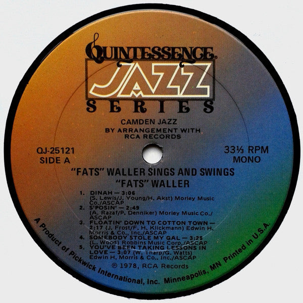 "Fats" Waller* - Sings And Swings - LP