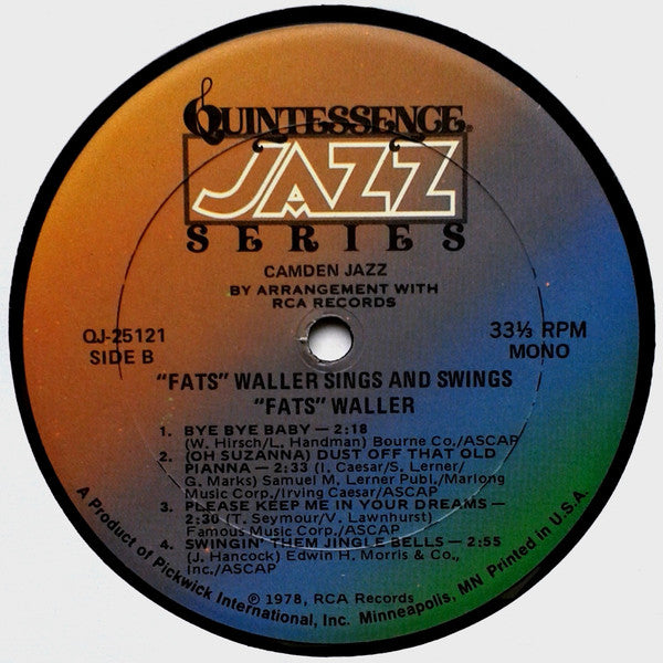 "Fats" Waller* - Sings And Swings - LP