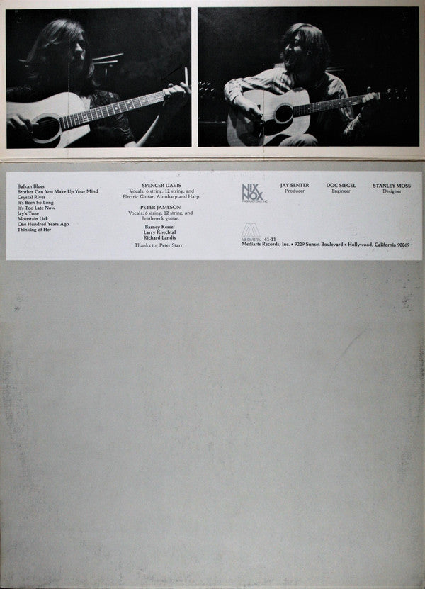 Spencer Davis And Peter Jameson - It's Been So Long - LP