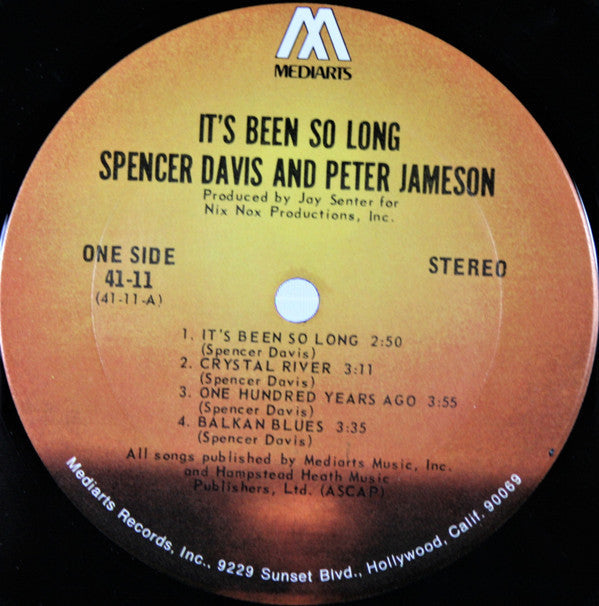 Spencer Davis And Peter Jameson - It's Been So Long - LP