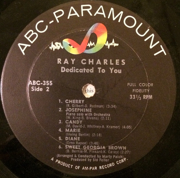 Ray Charles - ...Dedicated To You - LP