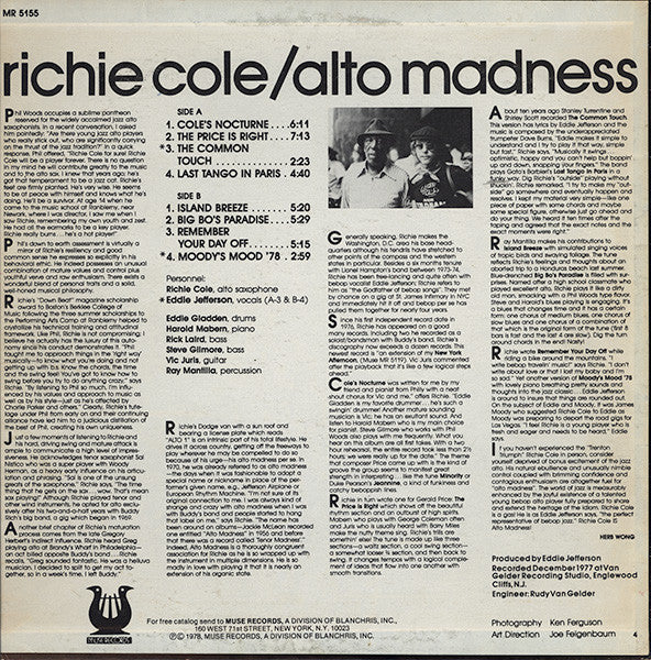 Richie Cole - Alto Madness - LP