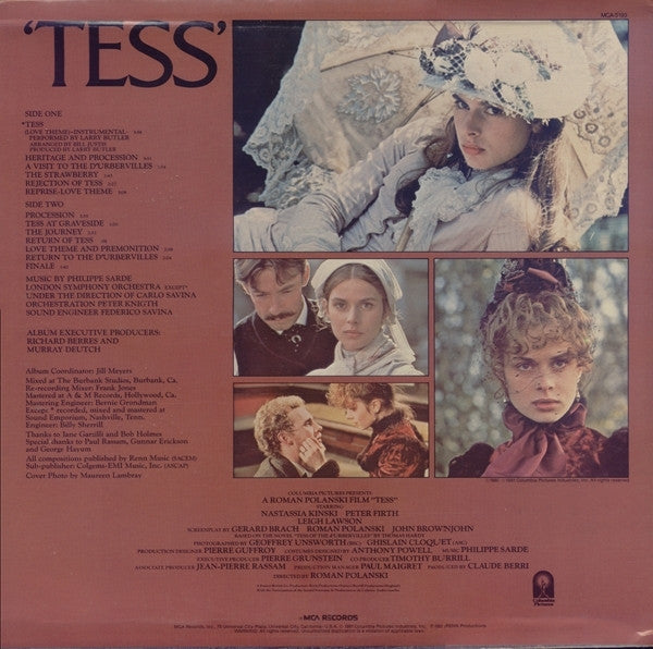 Philippe Sarde - 'Tess' - Music From The Original Motion Picture Soundtrack - A Roman Polanski Film - LP