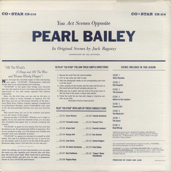 Pearl Bailey - The Record Acting Game - LP