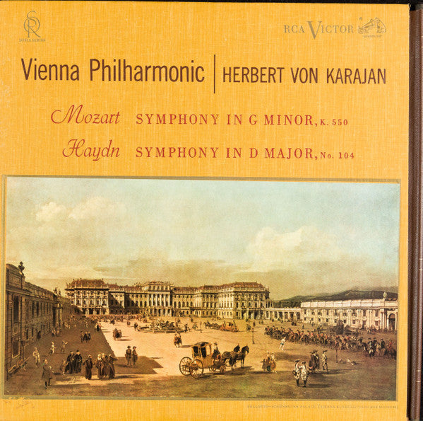 Mozart* / Haydn* - Vienna Philharmonic*, Herbert Von Karajan - Symphony In G Minor, K. 550 / Symphony In D Major, No. 104 - LP
