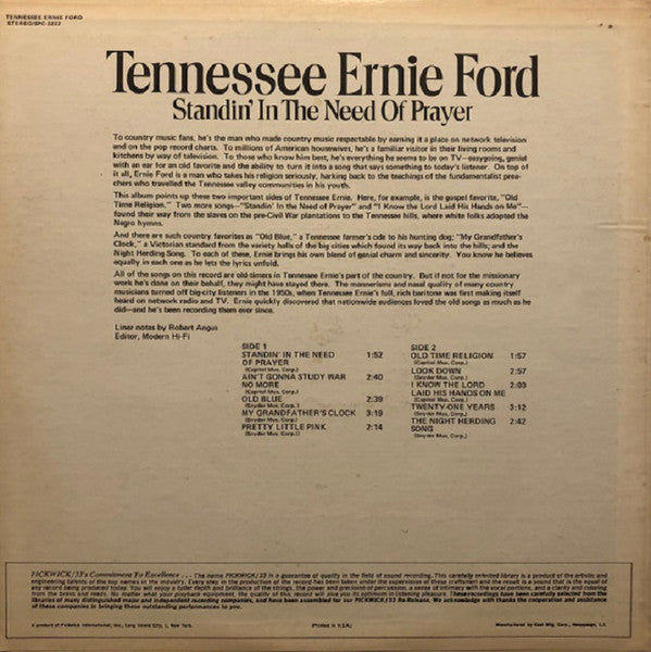Tennessee Ernie Ford - Standin' In The Need Of Prayer - LP
