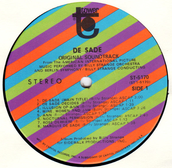 Billy Strange Orchestra - De Sade - LP