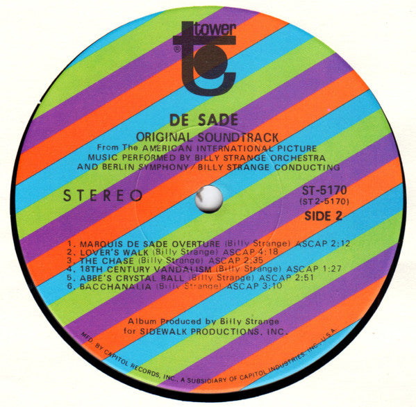 Billy Strange Orchestra - De Sade - LP
