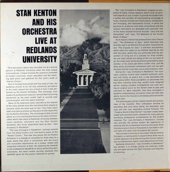 Stan Kenton And His Orchestra - Live At Redlands University - LP