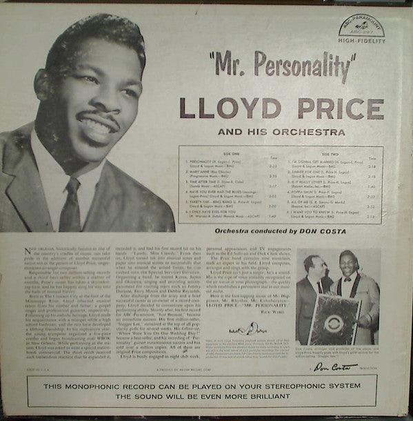 Lloyd Price - Mr. "Personality" - LP