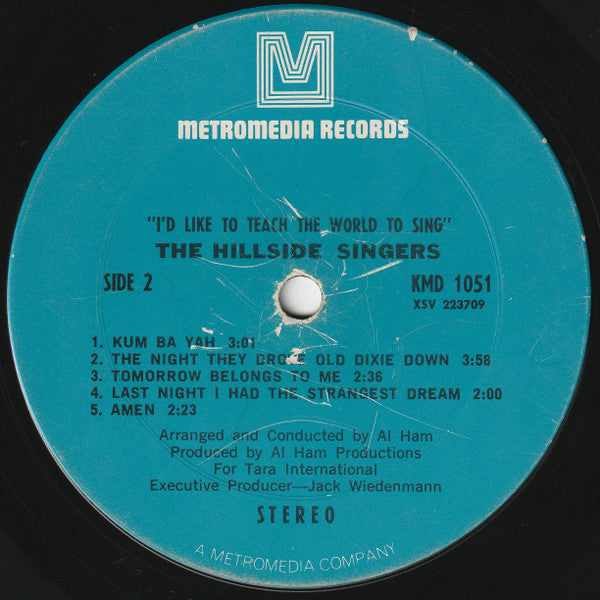 The Hillside Singers - I'd Like To Teach The World To Sing - LP