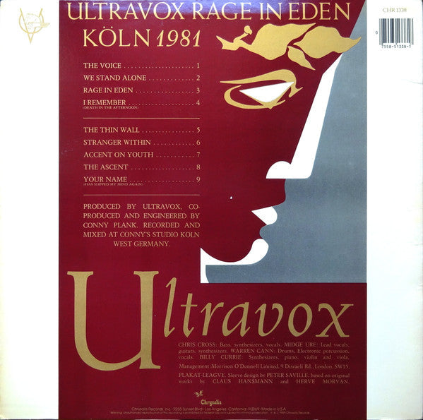 Ultravox - Rage In Eden - LP